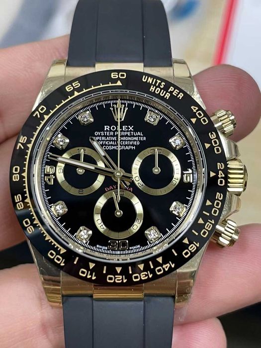 rolex daytona гумена каишка / диамантен циферблат