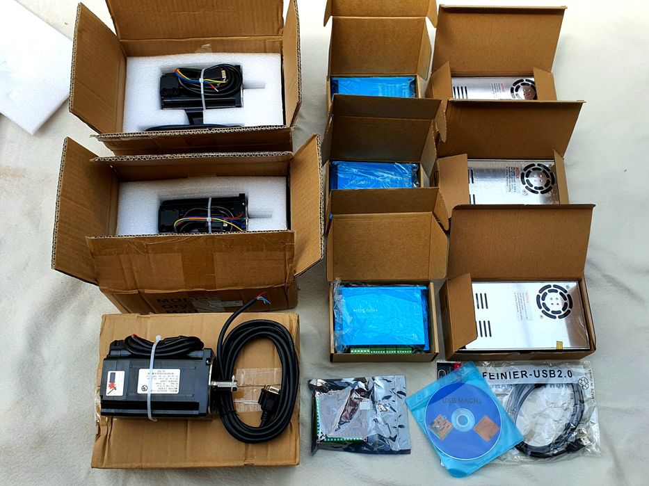 Set 3 kit-uri servomotor servostepper 5Nm 8.5Nm 12Nm freza strung CNC