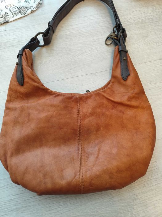 Geanta de piele naturala maro
