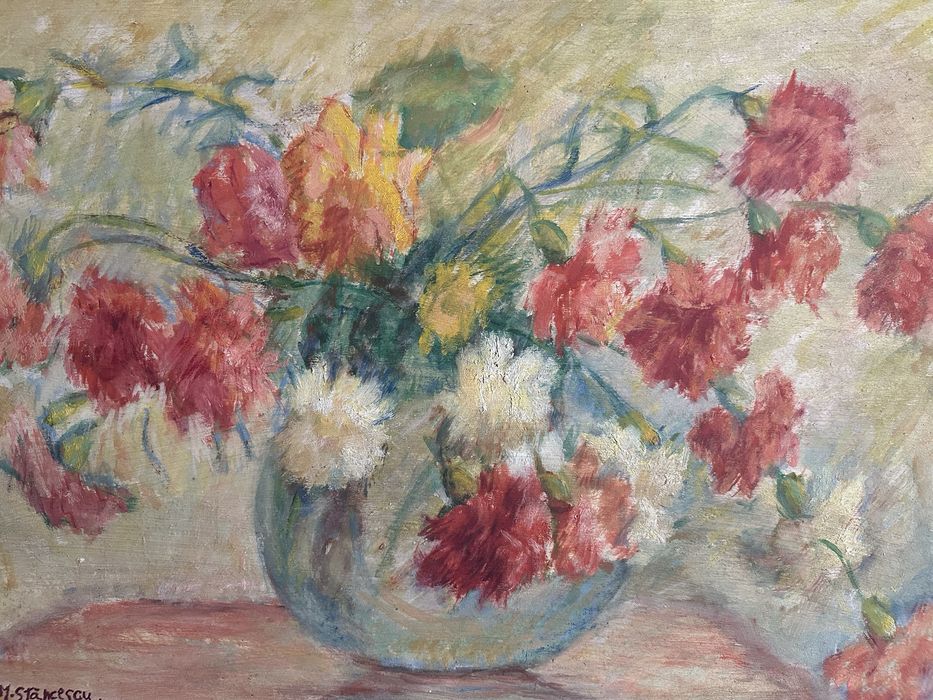Elena Müller-Stăncescu-"Garofițe", pictură în ulei