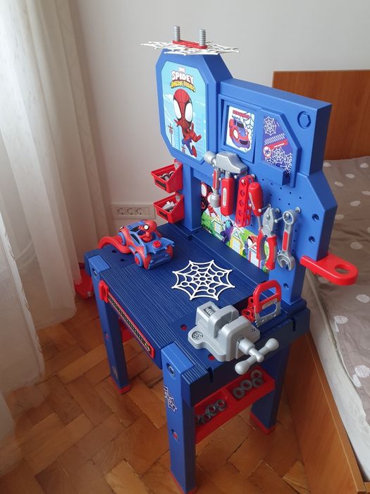 Atelier lucru Spidey Bricolo Center Marvel Smoby - tobogan+mașină