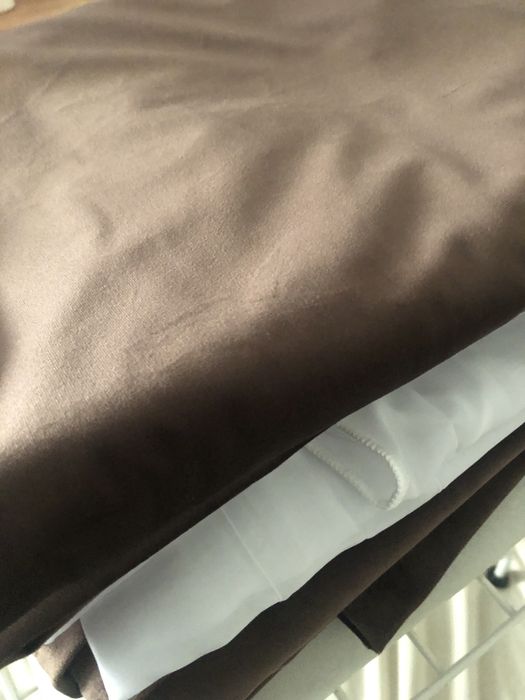 Set draperie catifea maro 3m si perdea matase moale 5m