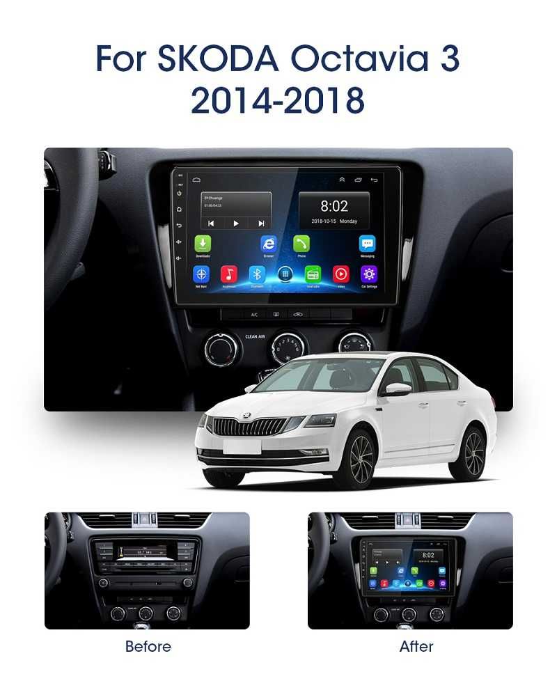 Мултимедия Двоен дин за Skoda Octavia навигация плеър Android