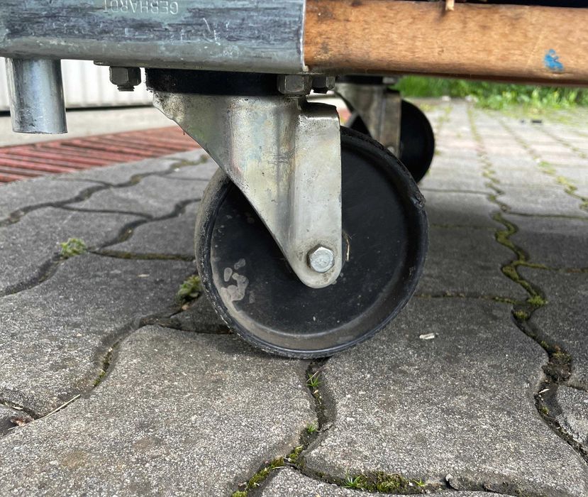 Cărucior marfă cu 3 polițe – rolling cage depozit, oțel galvanizat