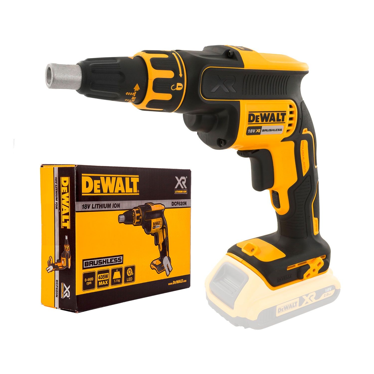 Винтоверт за гипсокартон DeWALT DCF620D2K/18V 4400об/мин.