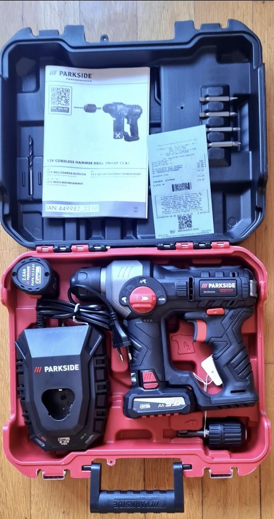 Parkside Перфоратор 12v, Саблен трион 12v, Батерии 12v 2,5/5Ah
