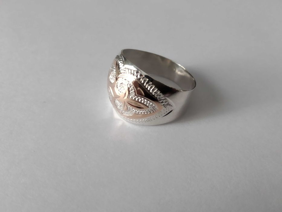 Кольцо серебряное широкое, разм.21