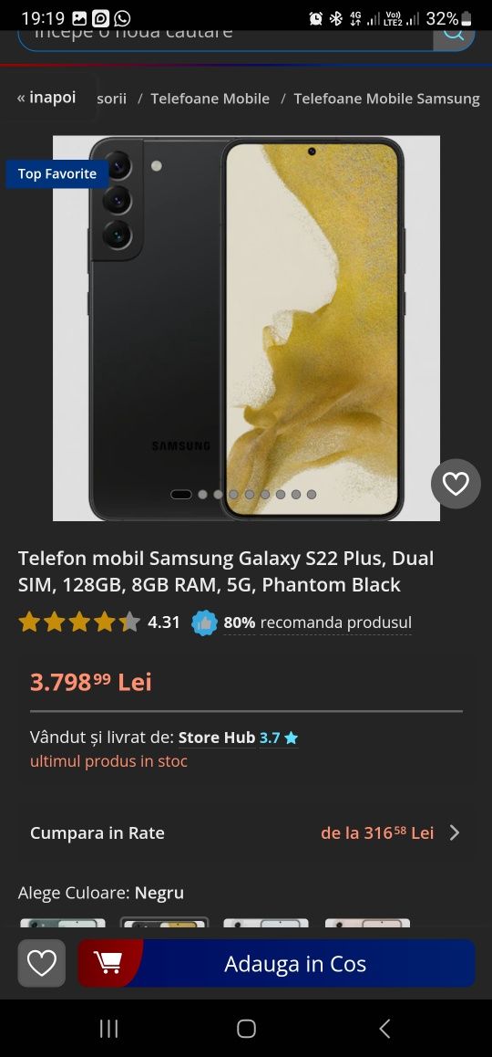 Samsung S22 Plus noi neactivate