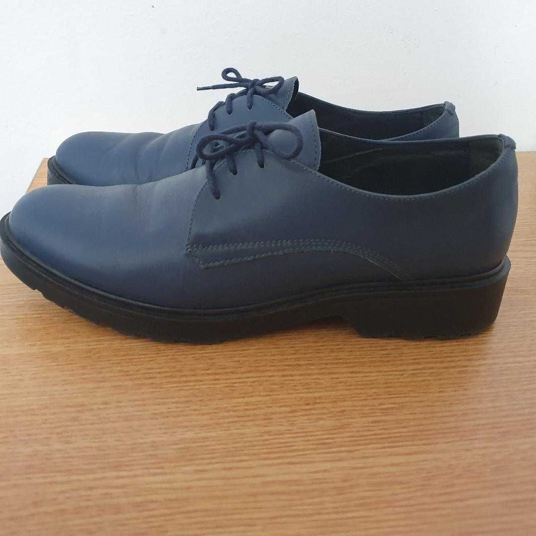 Pantofi piele bleumarin 38