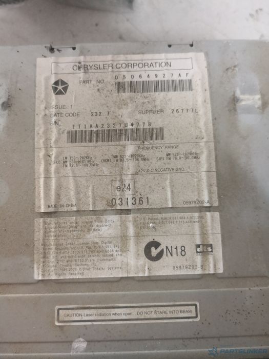 Cd Player Auto Chrysler Sebring (Js) [ 2006 - 2010 ] Oem 05979Z03B