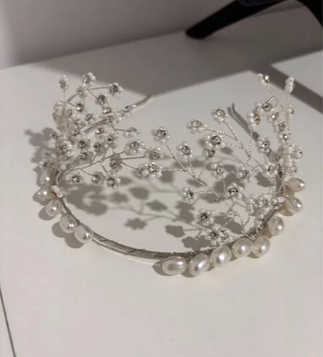 Diadema mireasa cu perle, noua