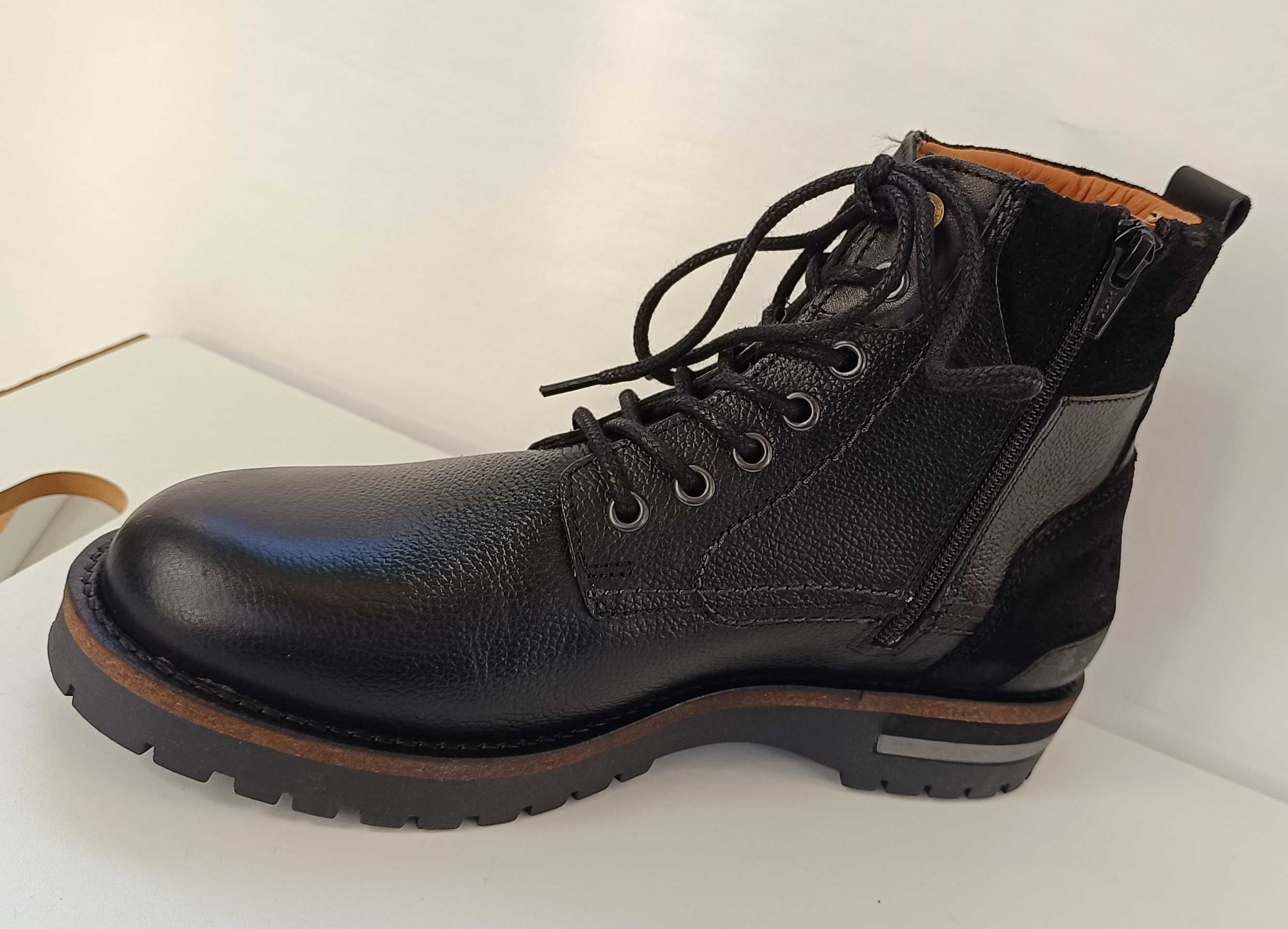 Ghete lace up 40.5 41 plain toe Pantofola D'Oro NOI piele naturala