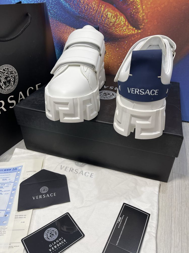 Adidasi Versace Greca piele naturala Full Box Premium