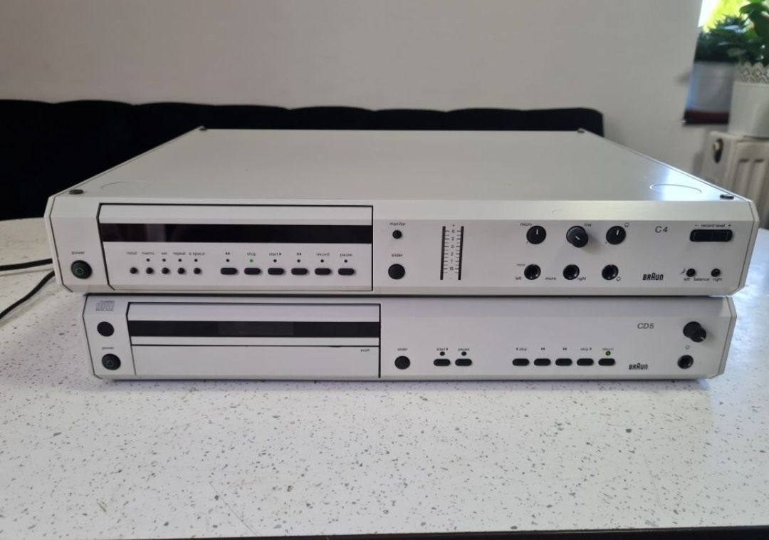 Casetofon deck Braun C4 și cd player Braun CD5