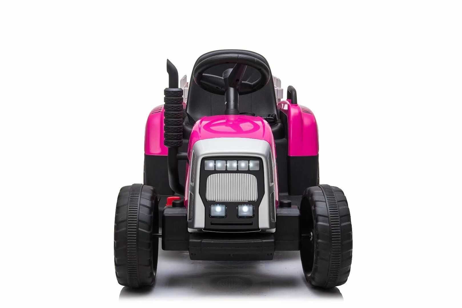 Tractoras electric Kinderauto BJ611 2x30W 12V RC BT Remorca RED Rose