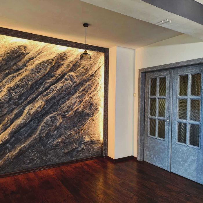 Decor imitație piatră/cărămidă cu iluminare LED interior/exterior