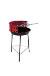 Gratar Rotund Din Metal Pe Carbuni, Pentru Gradina, Rosu, 35cm, Nou!