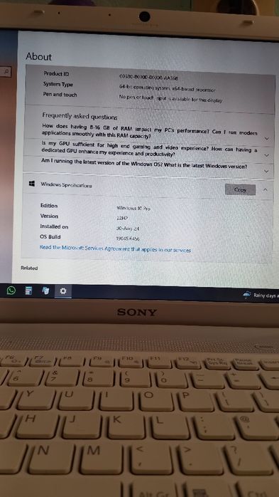 Laptop Sony Vaio Intel  I3 M 370 CPU