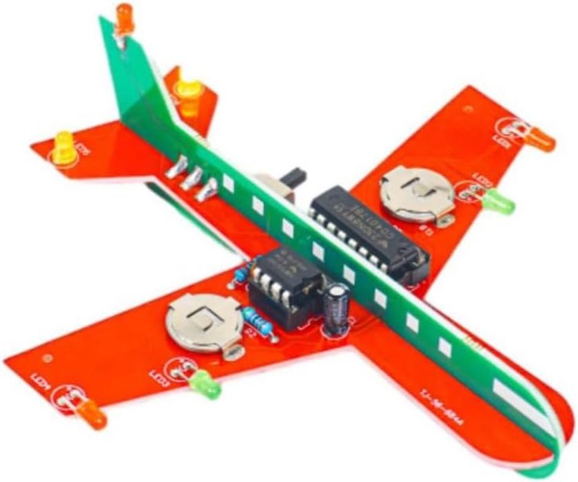 Kit electronic DIY Avion cu LED-uri intermitente montaj educational