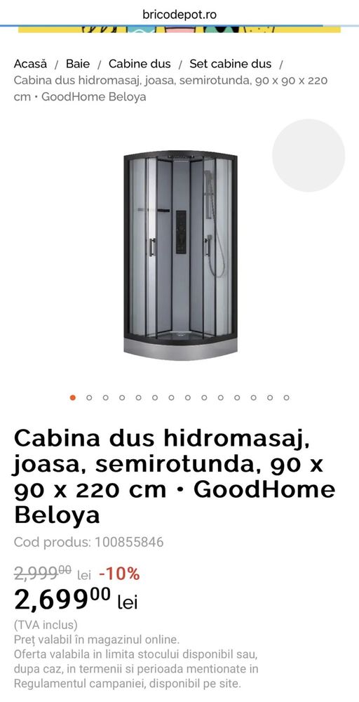 Cabina dus hidromasaj