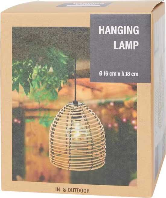 Wicker Висяща лампа-Rotan-In & Outdoor-Ø 16 см за осветление в градина