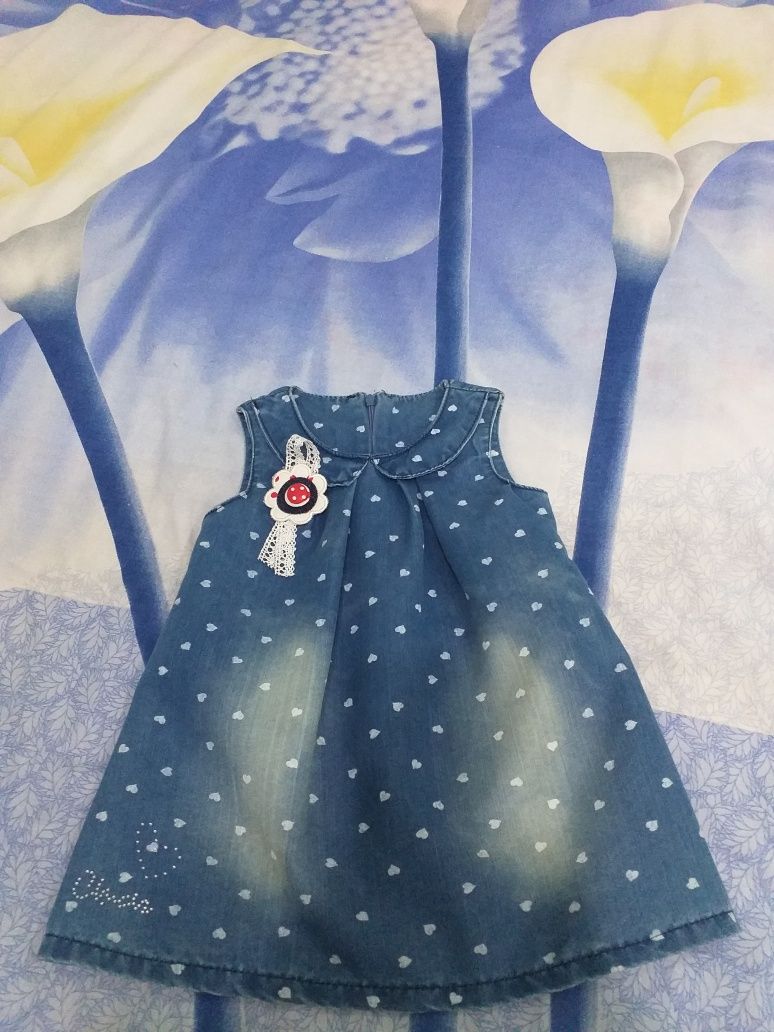Платье джинсовое на 1-2 годика