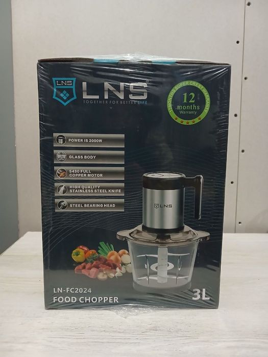 Food Chopper LNS LN-FC2024 — 2000W, 3L shisha idish, 1 yil kafolat!