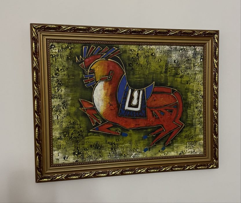 Абстрактна картина „Кон“ – уникален акцент за вашия дом - 46×36 см.