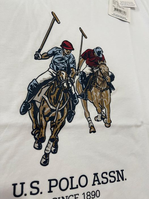 Tricou US Polo bărbați Alb, Dark Saphire