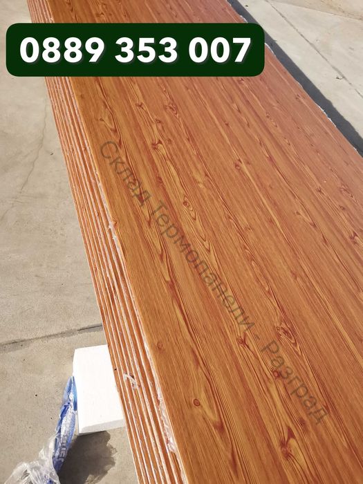 Сандвич панел, термопанел за стена, фасада, цвят дърво