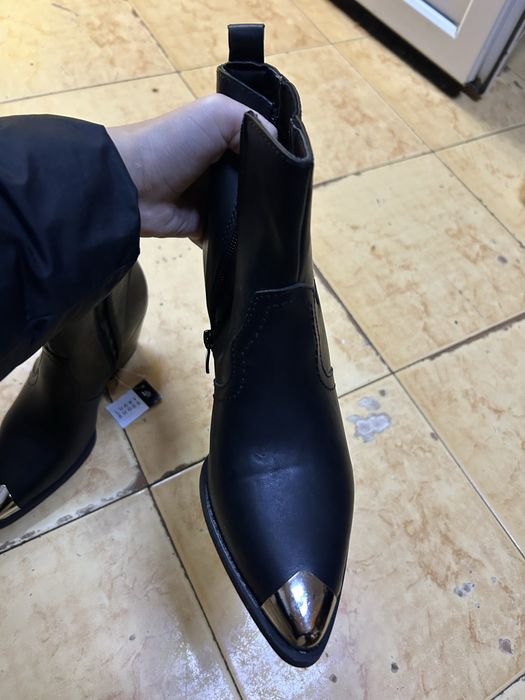 botine negre elegante cu toc gros marimea 38