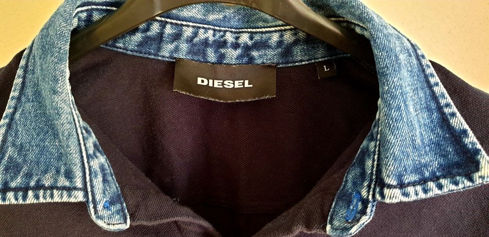 Tricou polo DIESEL cu guler DENIM