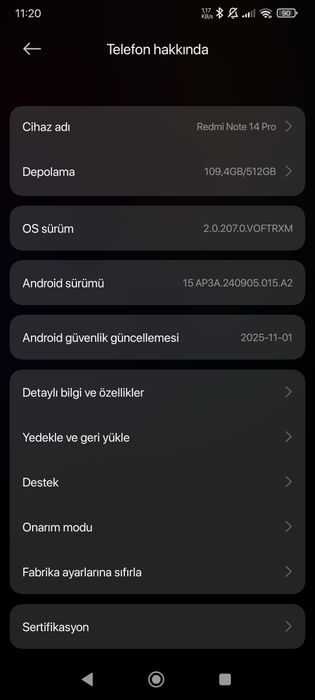Redmi Not 14 pro 512G Ram 12/12
