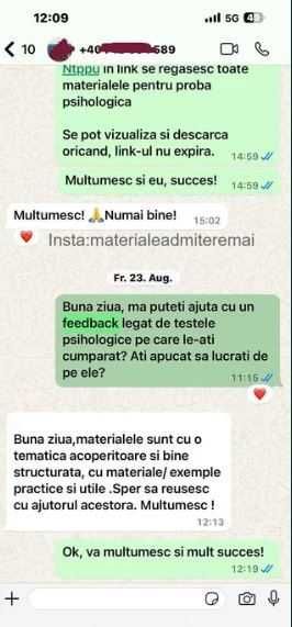 Vand teste psihologice admitere in politie / armata / pompieri