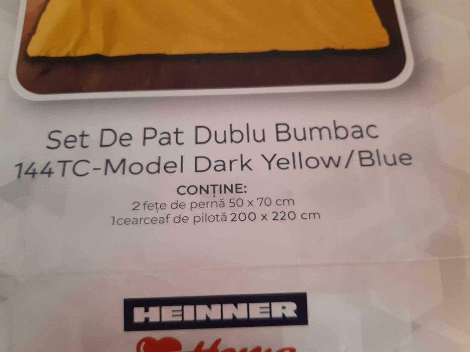 Set de pat dublu din bumbac în două culori