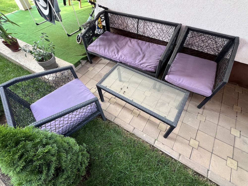 Mobilier terasa imitatie ratan