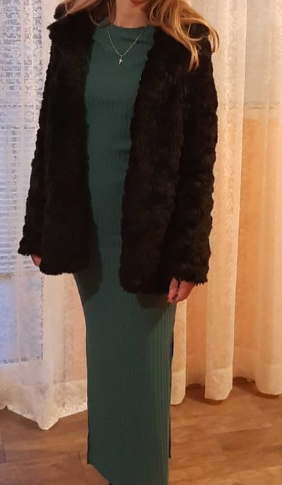 Дамско палто еко косъм М