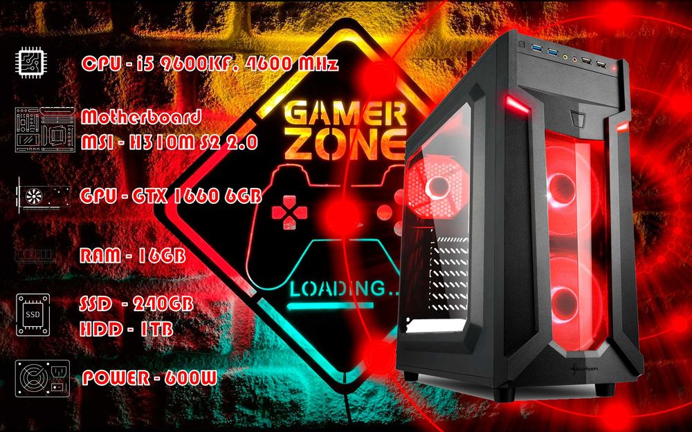 Игровой i5 9600KF\RAM 16GB\GTX 1660 6GB\SSD 256\HDD 1TB