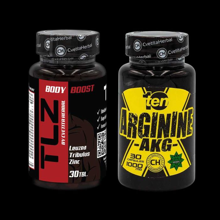 TLZ (Трибулус, Левзея, Цинк) + ТЕН Аргинин 30 капсоли