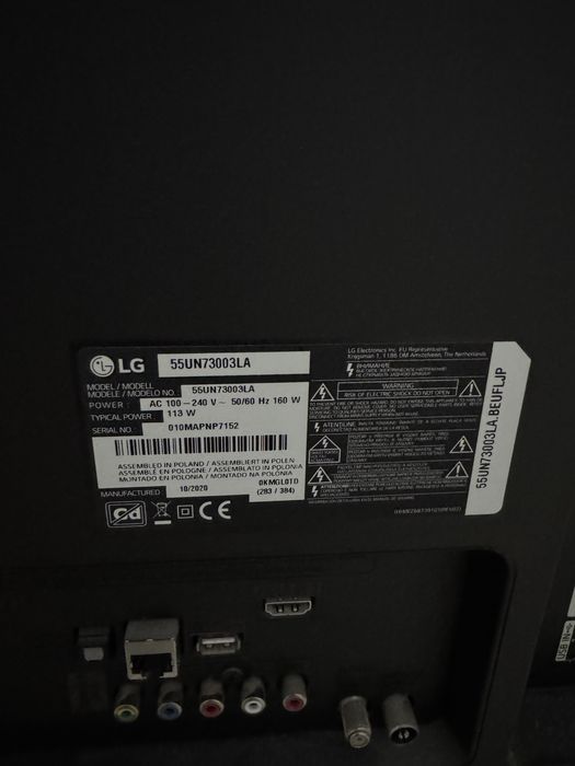 TV LG 4k 139 cm. Pentru piese