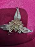 Brosa argint 925 filigran veche 7×4 cm