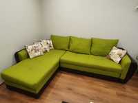 Холна гарнитура/Зелен ъглов диван