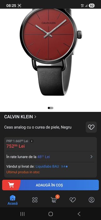 Ceas Calvin Klein cod K7B214CP