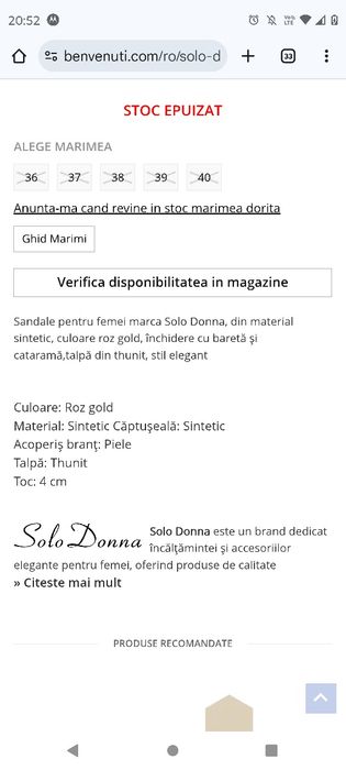 Sandale dama marca Solo Donna, mărimea 38, noi