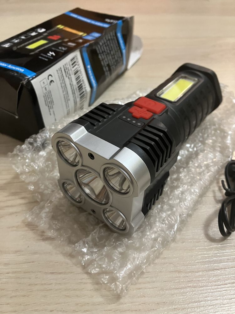 NOUA Lanterna puternica LED reincarcabila USB camping pescuit grătar