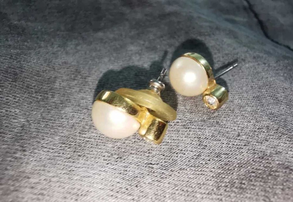 Cercei cu perlă și diamant, original Christian Dior