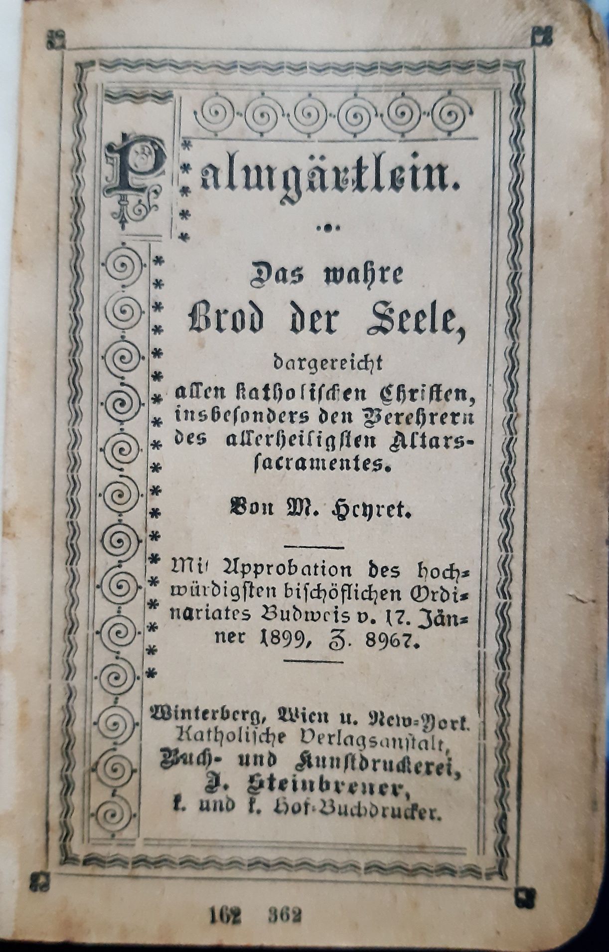 Carticica de rugăciuni din 1899 .