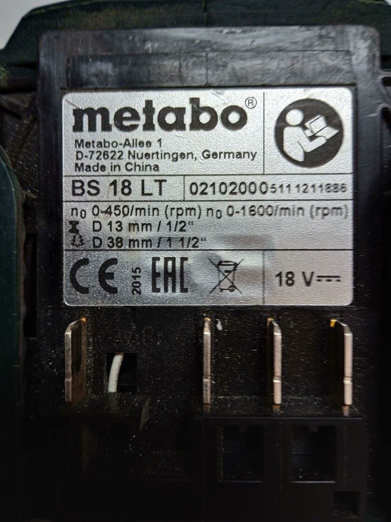 Metabo bs18lt винтоверт