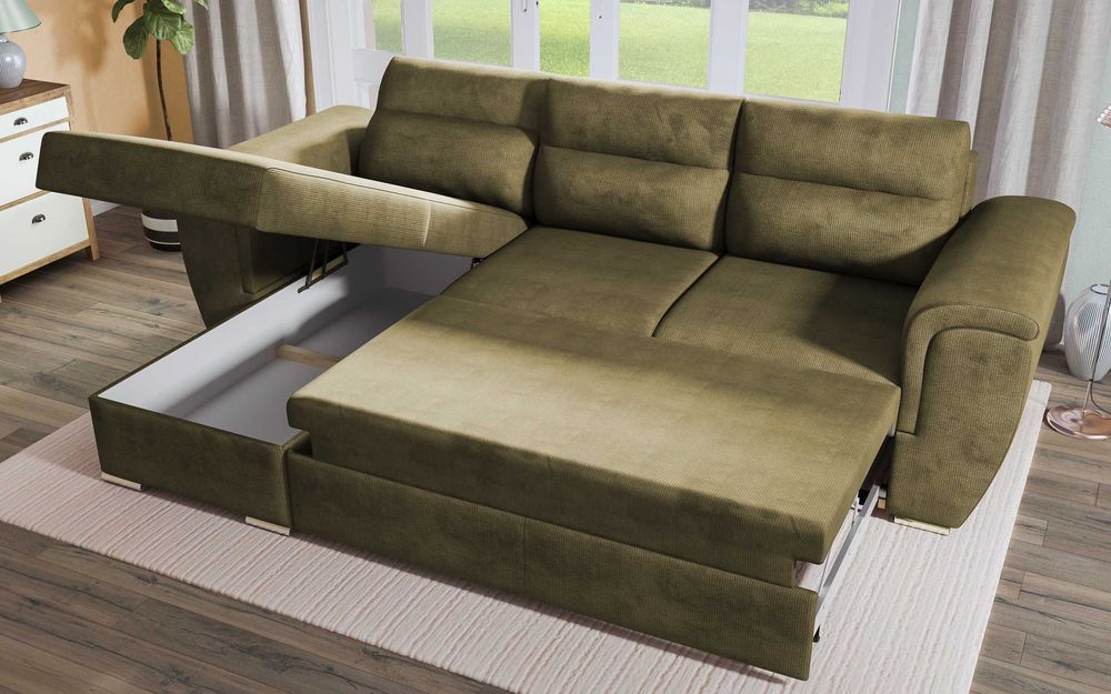 ПРОМОЦИЯ! Удобен ъглов диван с универсален ъгъл, функция сън и ракла!