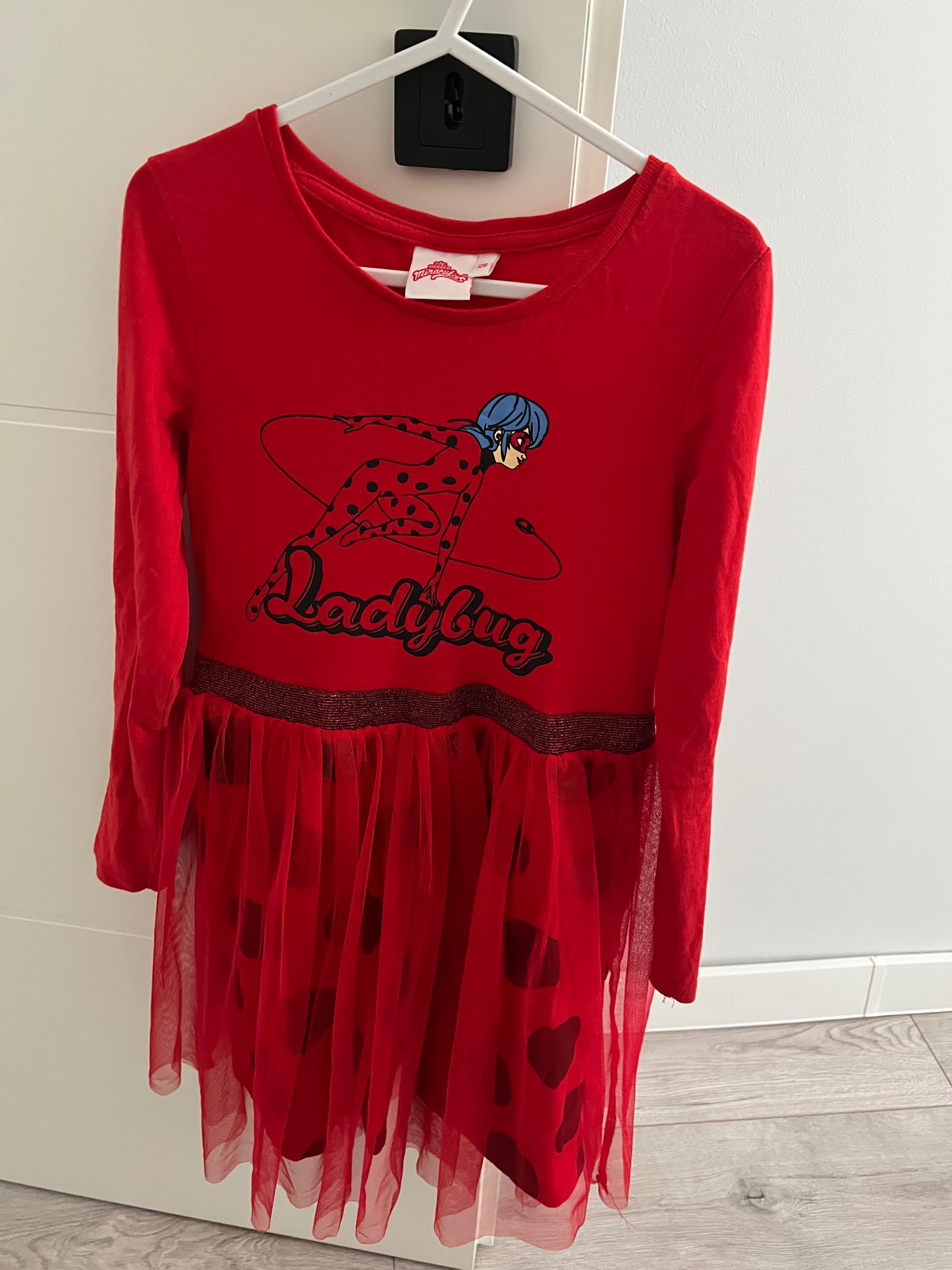 Червена рокля от тюл за момичета Lady Bug